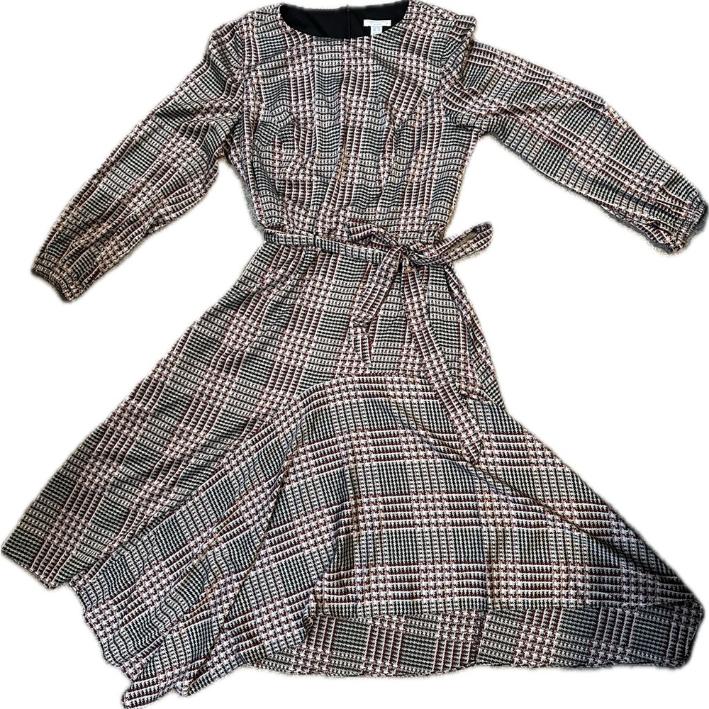 NEW London Times Woman Plaid Dress Sz 14W RARE FIND